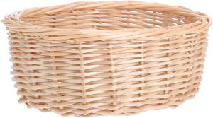 KESYOO Handwoven Rattan Bread Basket Round Wicker Tray for Fruits Snacks Bread Storage Stylish Picnic Basket for Kitchen Restaurant Use