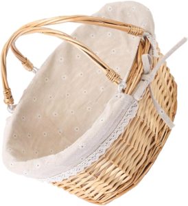 KESYOO Woven Picnic Basket Rustic Handheld Storage Basket for Home Organization for Vegetables and Flower Natural Daisy Color