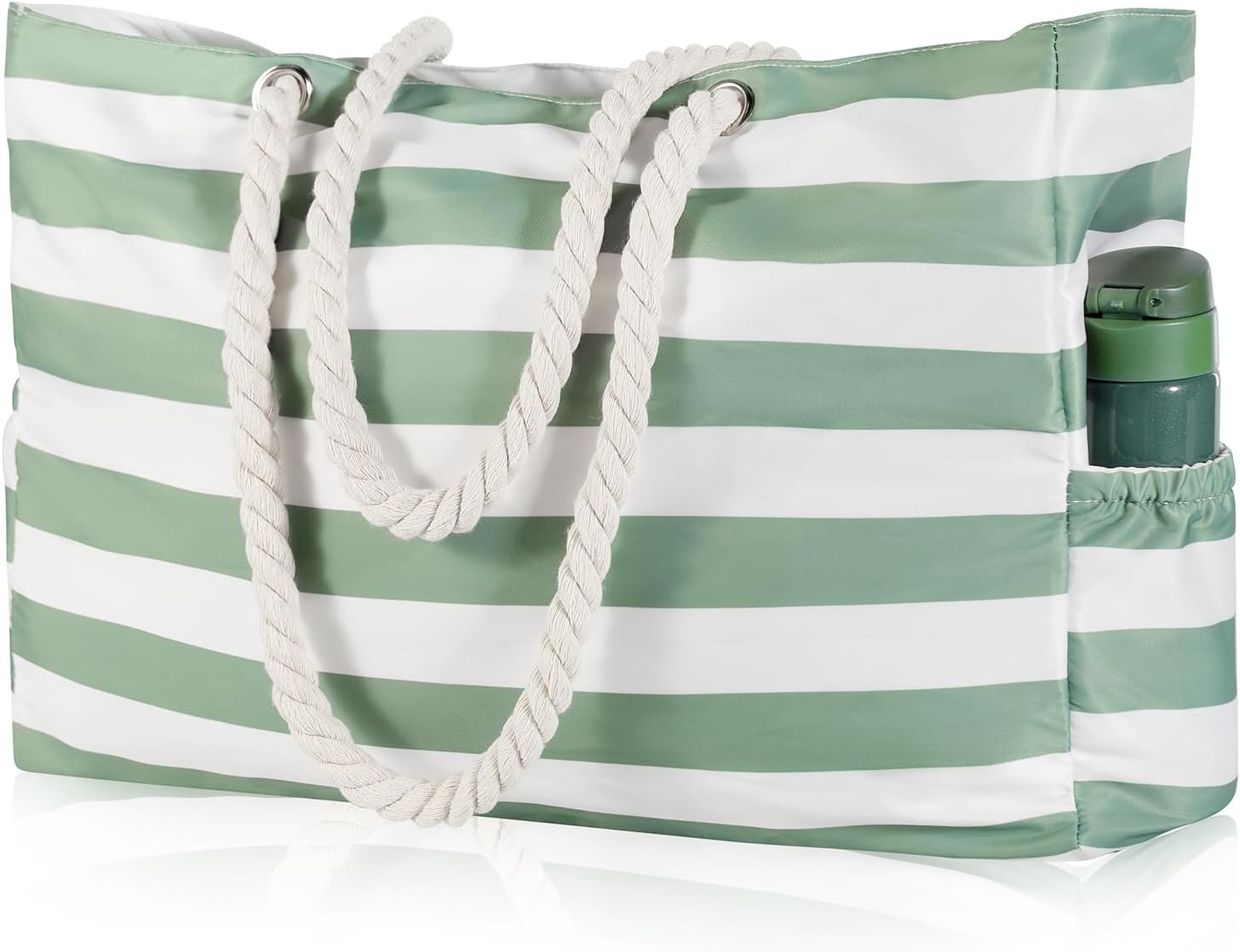KUAK Beach Bag, Large Beach Bags for Women Waterproof Sandproof Beach Tote Bag with Zipper and Pockets for Pool Family