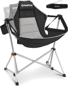 KingCamp Hammock Camping Chair, Swinging Portable Folding Camp Chairs for Adults Max 400lbs Heavy Duty Foldable Oversized Rocker with Aluminum Alloy Frame Cup Holder for Outdoor Beach Patio Sport