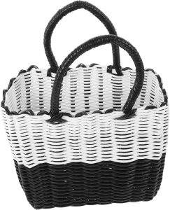 Kisangel Handmade Woven Storage Basket Pastoral Style Fruit and Vegetable Picnic Container Durable and Practical for Home Decor and Unique Photo Props