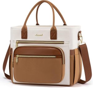 LOVEVOOK Insulated Lunch Bag Women,Wide Opening Adult Lunch Box Women,Leakproof Cooler Bag for Work Picnic Beach Family College,Lunch Teacher Tote Bag with Adjustable Shoulder Strap and Cup Holder