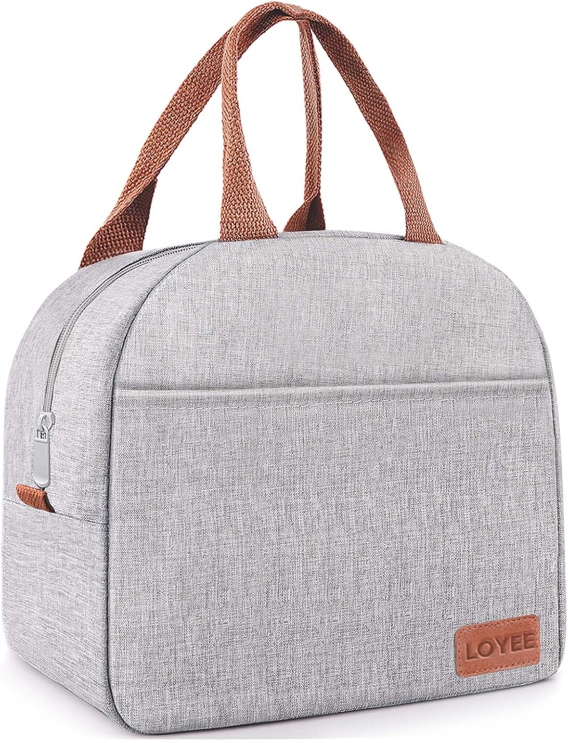 Lunch Bag Lunch Box for Women & Men, Large Capacity Insulated Lunch Bag for Adult, Leakproof Reusable Lunch Tote Bags for Work/Office/Travel/Picnic (Grey)
