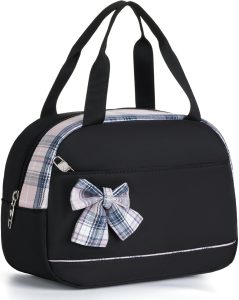 Lunch Bag for Women Men Cute Tote Bags Reusable Insulated Beach Box Case Large Capacity Cooler Purse for Work Picnic Travel Office Camping Handbag School Bookbag for Girls,Teen,College,Student Black