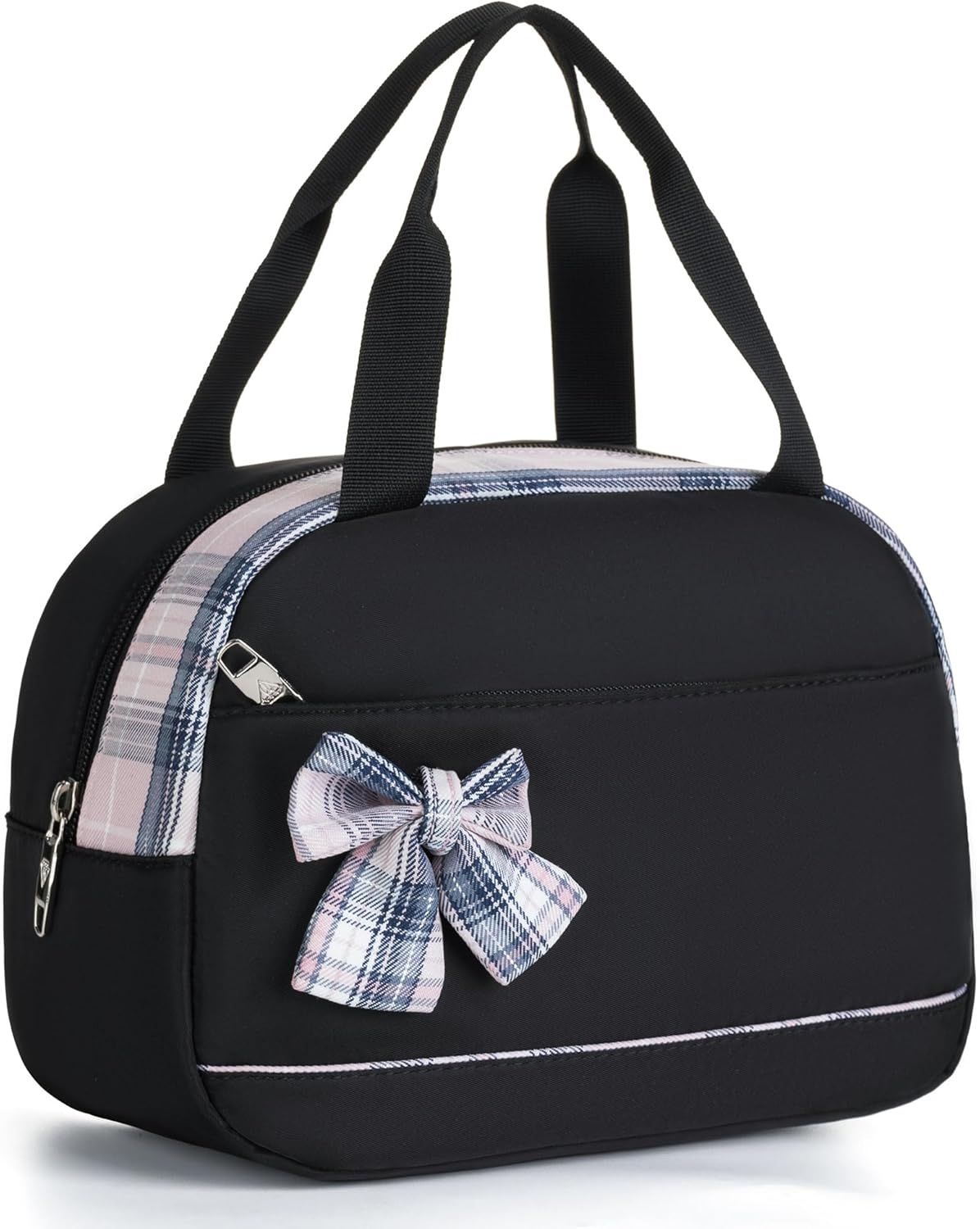Lunch Bag for Women Men Cute Tote Bags Reusable Insulated Beach Box Case Large Capacity Cooler Purse for Work Picnic Travel Office Camping Handbag School Bookbag for Girls,Teen,College,Student Black