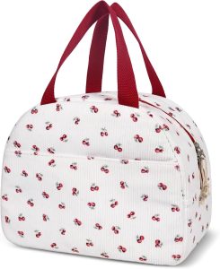 Lunch Box for Women,Cute Quilted Lunch Tote Bag,Reusable Insulated Lunch Box,Large Capacity Cooler Bag with Compartments for Work, Picnics or Travelling