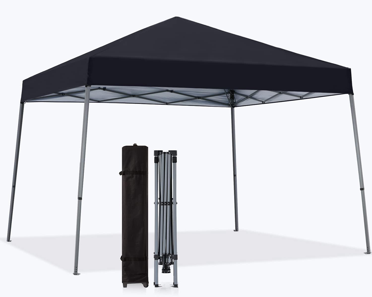 MASTERCANOPY Portable Pop Up Canopy Tent with Large Base(10x10,Black)
