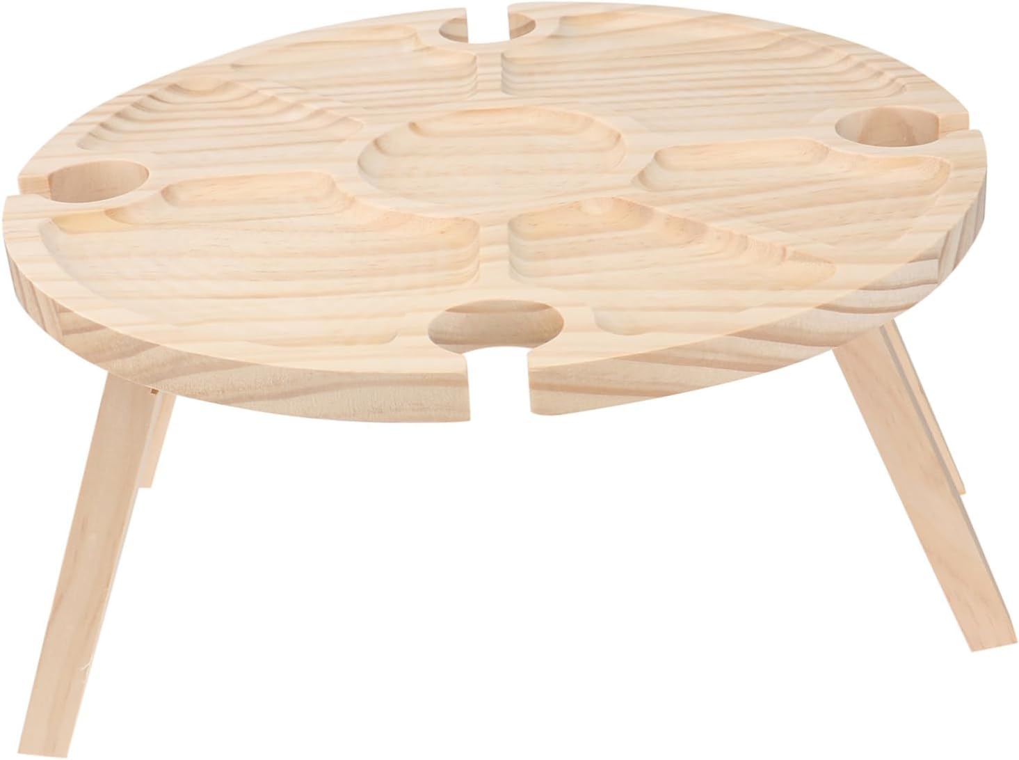 MERRYHAPY 1Pc Picnic Table Portable Outdoor Folding Table with Holder for Wine Festivals Camping Beach Gatherings and Family Picnics Lightweight and Durable Khaki