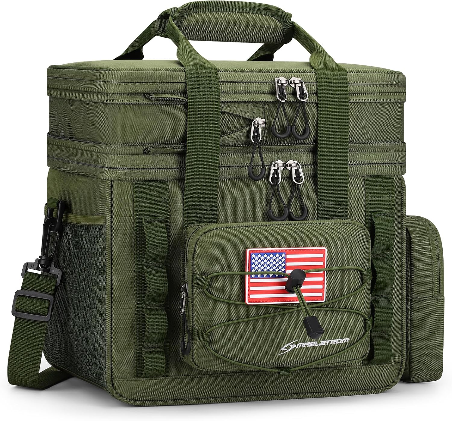 Maelstrom Tactical Lunch Box, 23 L Insulated Lunch Bag for Men, Expandable Double Deck Lunch Cooler Bag,Large Leakproof Soft Lunch Tote with Detachable MOLLE Bags, for Adult Women Work,Picnic