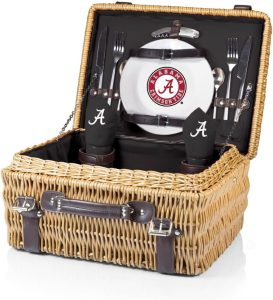 NCAA Alabama Crimson Tide Champion Picnic Basket with Deluxe Service for Two, Black