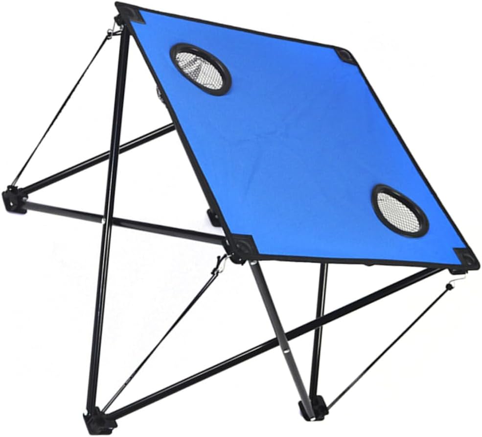 Outdoor Folding Picnic Table Lightweight Portable Camp Desk with Cup Holders for Beach Camping Easy Setup Durable Frame for Outdoor