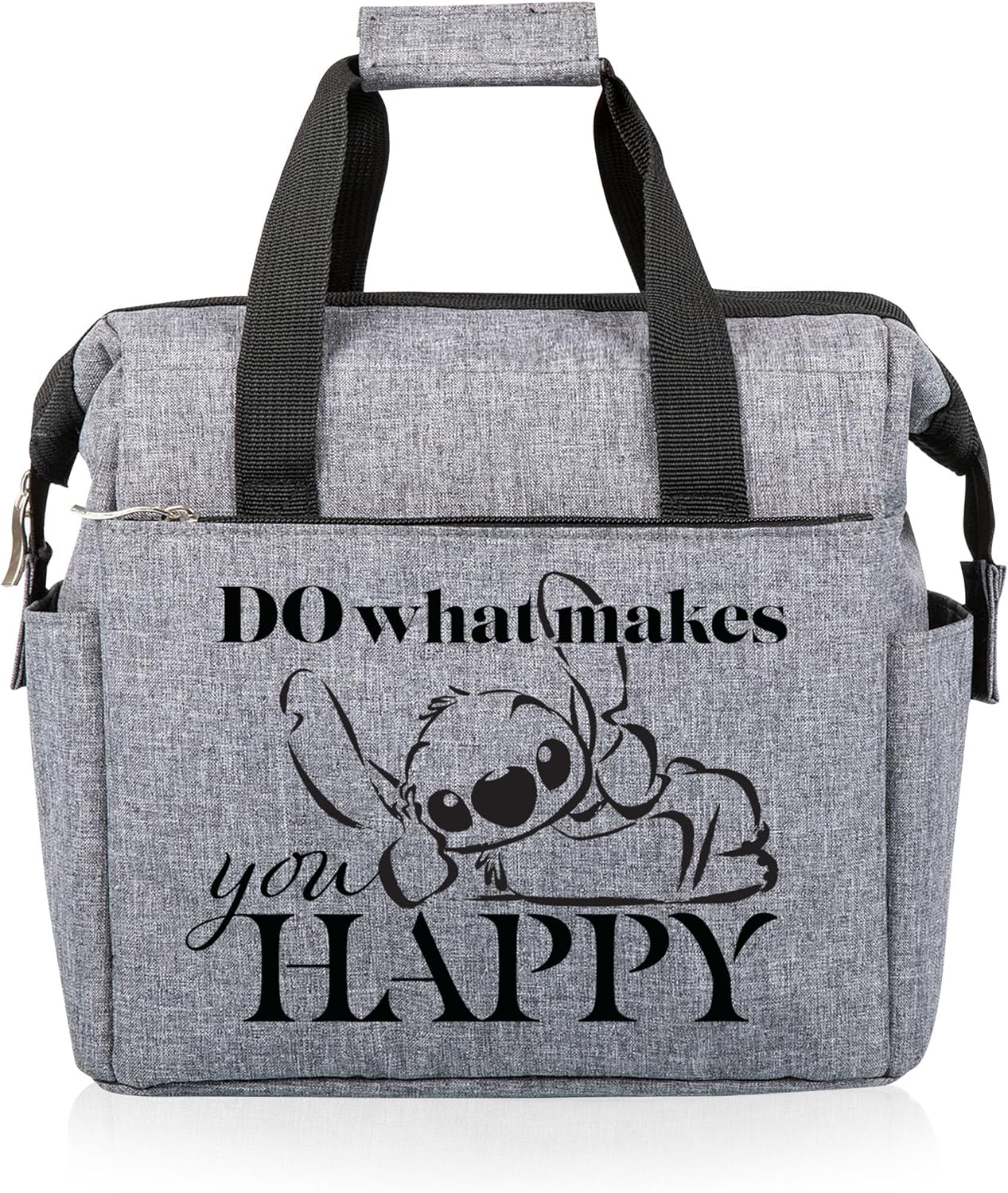 PICNIC TIME Disney Lilo & Stitch On The Go Lunch Bag Cooler, Soft Cooler Lunch Box, Insulated Lunch Bag, (Heathered Gray)