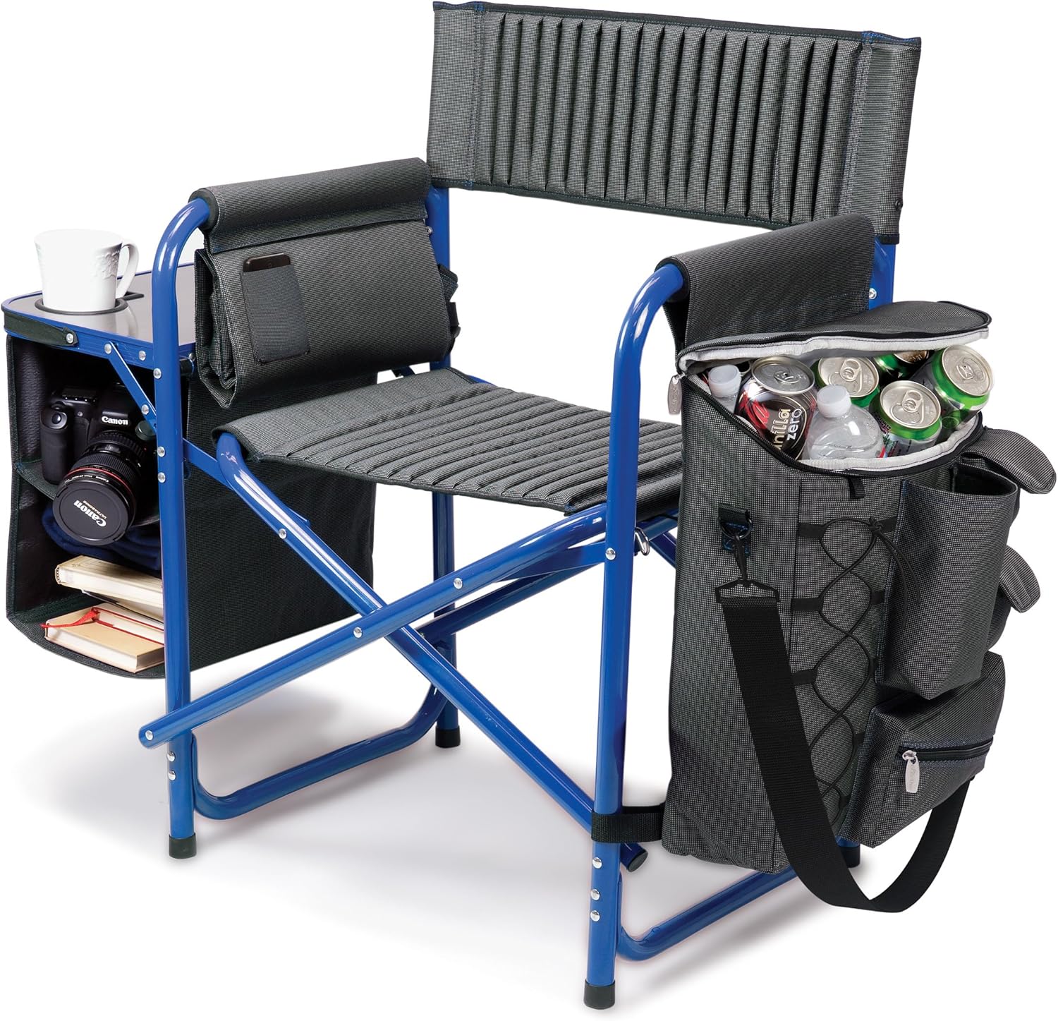 PICNIC TIME Fusion Camping Chair with Side Table and Soft Cooler, Beach Chair for Adults, Lawn Chair