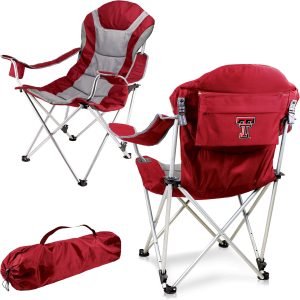 PICNIC TIME NCAA Razorbacks Reclining Camp Chair - Beach Chair for Adults - Sports Chair with Carry Bag