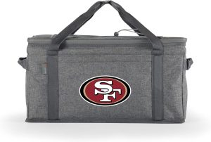 PICNIC TIME NFL 64 Can Collapsible Cooler, Large Insulated Soft Cooler Bag, Portable Beach Cooler with Shoulder Strap, (Heathered Gray)