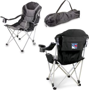 PICNIC TIME NHL Carolina Hurricanes Reclining Camp Chair, Beach Chair for Adults, Sports Chair with Carry Bag, (Black with Gray Accents)