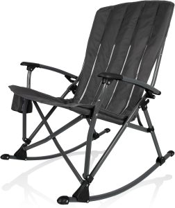 PICNIC TIME Outdoor Rocking Camp Chair - XL Heavy Duty Camping Chair for Adults
