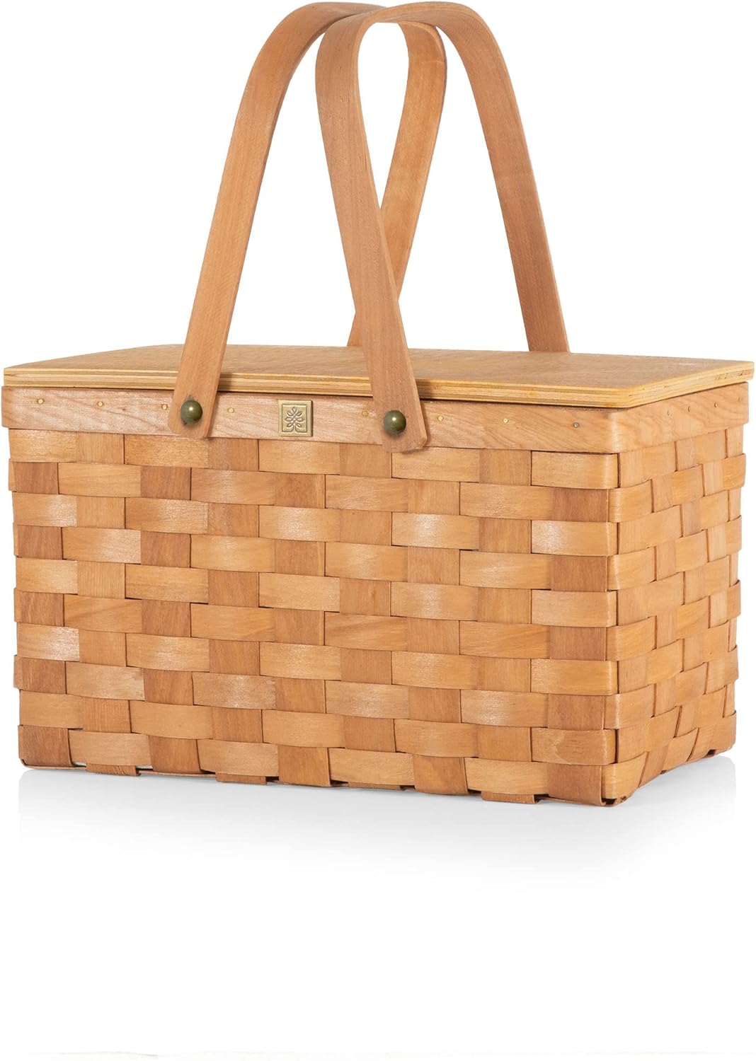 PICNIC TIME Poppy Personal Picnic Basket - Insulated Lunch Bag - Retro Lunch Box, (Beige)