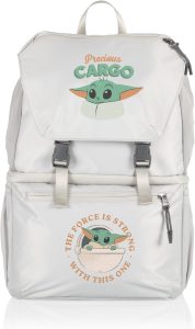 PICNIC TIME Tarana Made with Recycled Material, Soft Backpack, Upcycled Cooler Bag, Star Wars Mandalorian Grogu-Halo Gray, 11.22 x 7.283 x 16.929