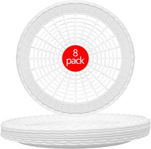 Paper Plate Holders, 8 Packs 10 Inch paper plate holders reusable white Plastic Heavy Duty supports for Picnic Party Dinner