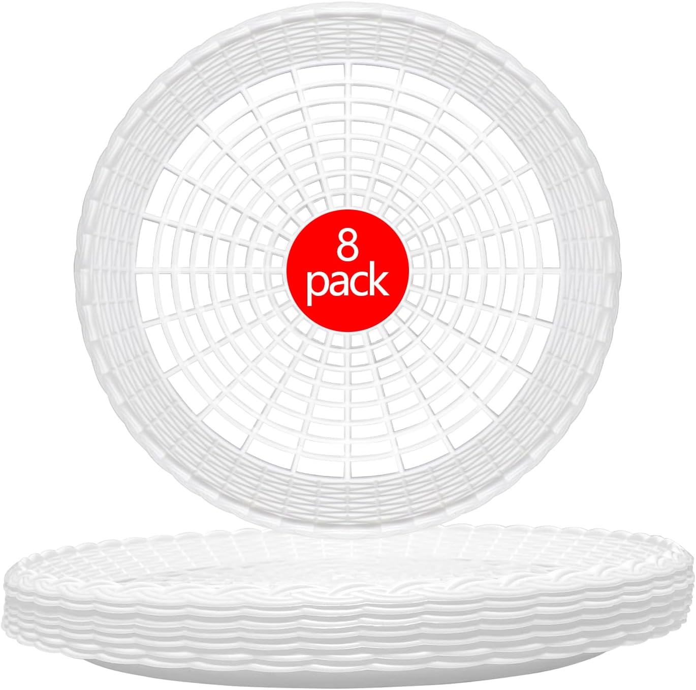 Paper Plate Holders, 8 Packs 10 Inch paper plate holders reusable white Plastic Heavy Duty supports for Picnic Party Dinner