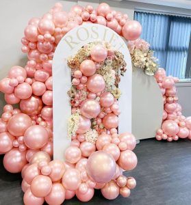 Pearl Pink Balloon Garland Double Stuffed Balloons Pearl Balloons Different Sizes Dusty Rose 18/12/5in Thick Latex Rose Pink Balloon Arch Kit for Baby Bridal Shower Birthday Boho Wedding Party Decor