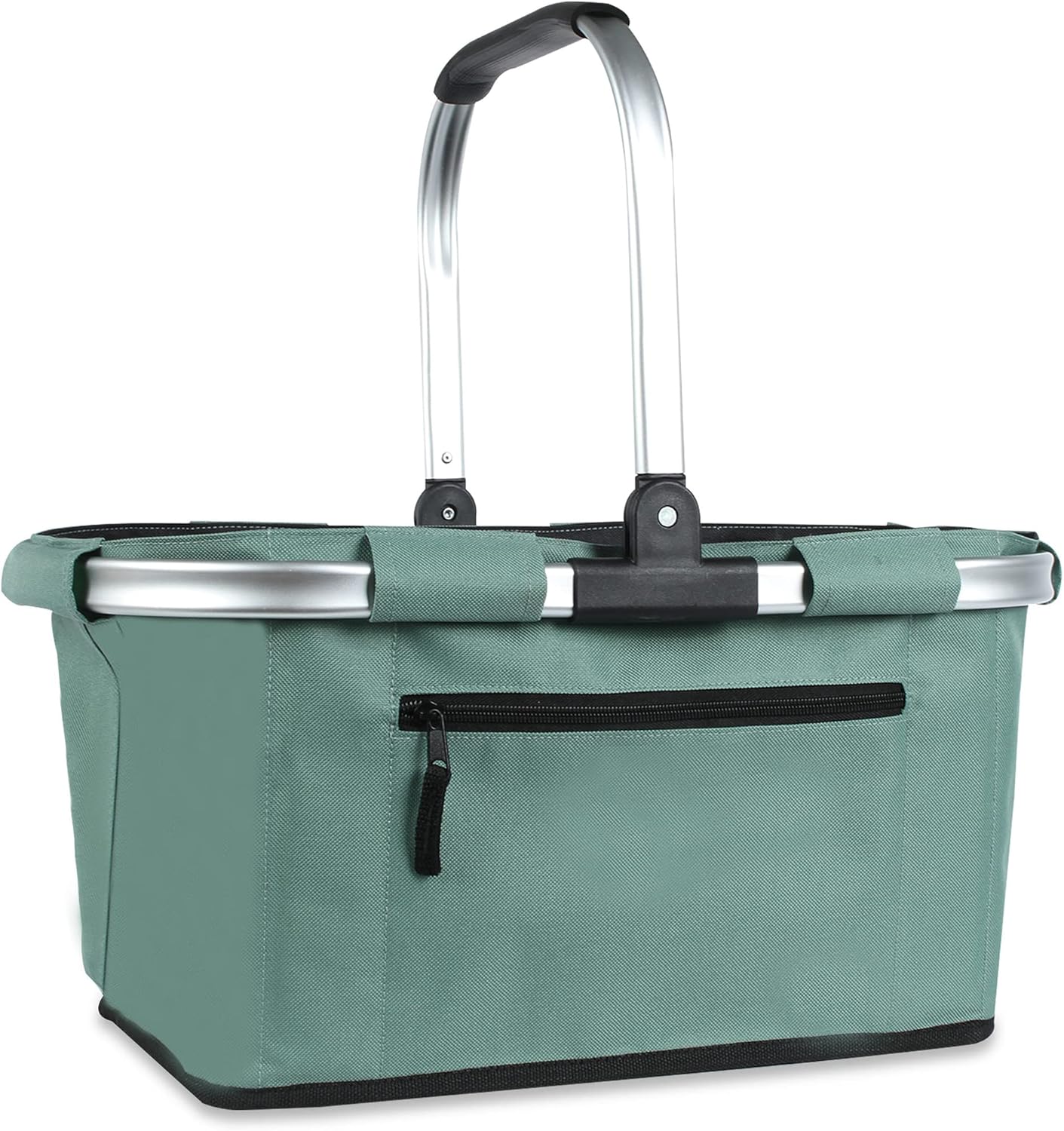 Picnic Basket, SIYUAN Shopping Basket with Handle 22L Collapsible Grocery Basket Portable Folding Basket for Marketing Picnic Reuasble Laundry Basket for Travel, Green