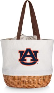 Picnic TIME NCAA Coronado Canvas and Willow Basket Tote, Picnic Tote Bag, Beach Tote, (Beige Canvas)