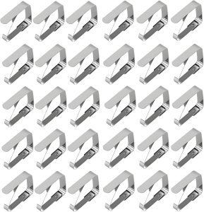 Picnic Tablecloth Clips (2.7 Inch Large Size 30 Pack), Table Cloth Cover Clamps Holder Stainless Steel for Outdoor Patios Camping Wedding Party, (Square)