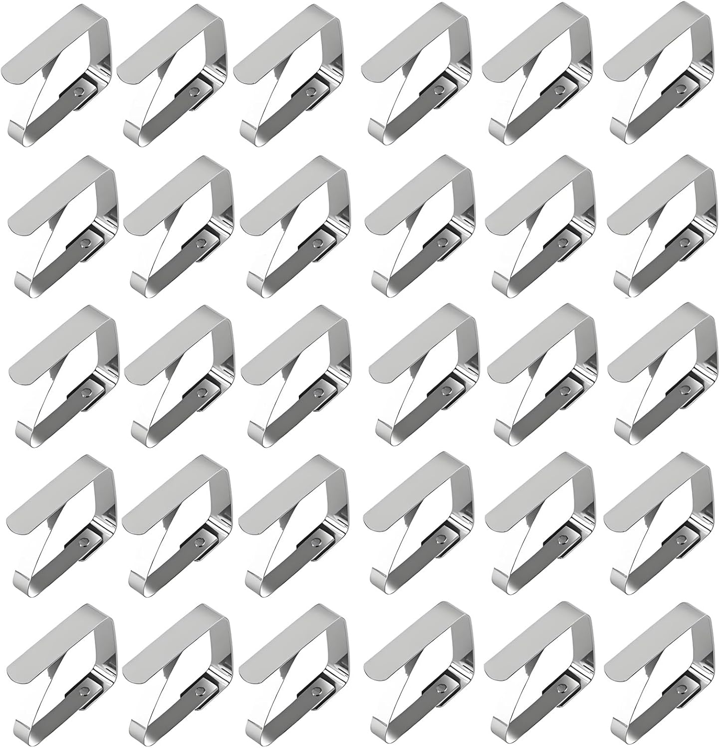 Picnic Tablecloth Clips (2.7 Inch Large Size 30 Pack), Table Cloth Cover Clamps Holder Stainless Steel for Outdoor Patios Camping Wedding Party, (Square)