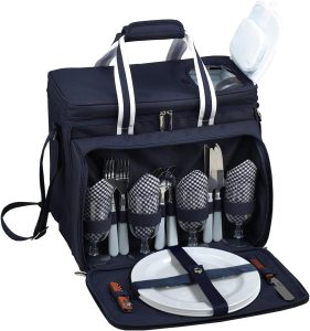 Picnic at Ascot Original Insulated picnic cooler with Service for 4 -Designed & Assembled in the USA