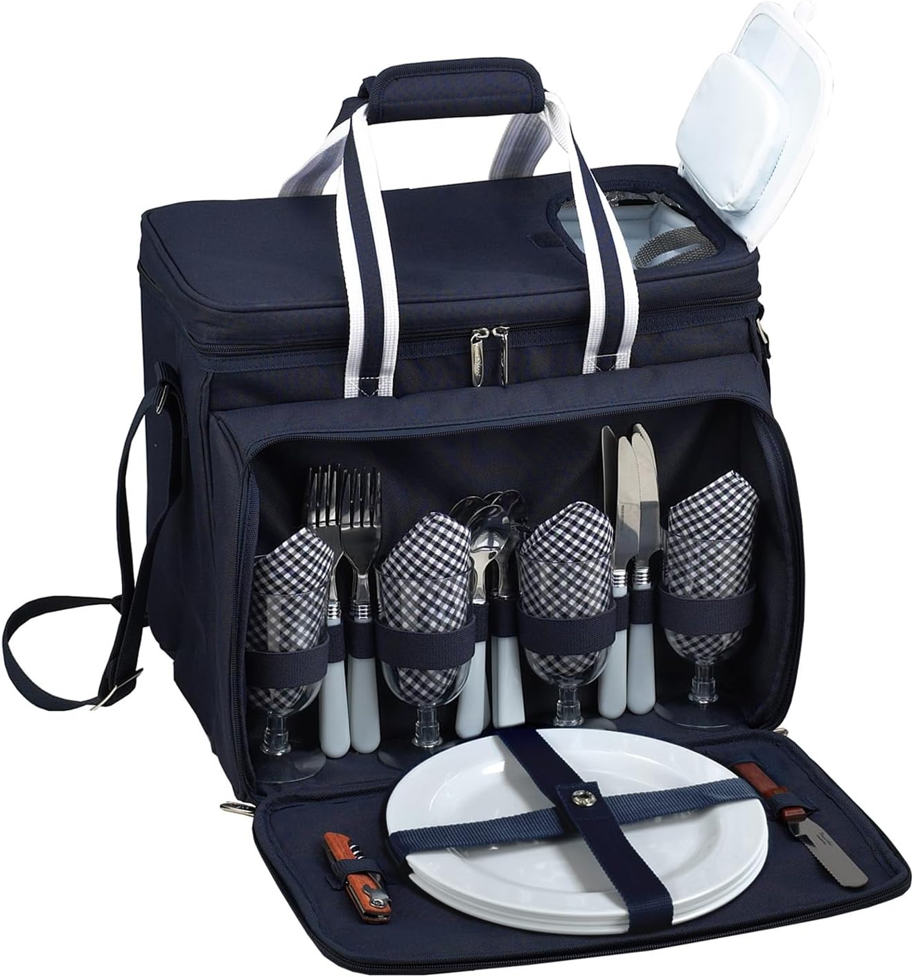 Picnic at Ascot Original Insulated picnic cooler with Service for 4 -Designed & Assembled in the USA