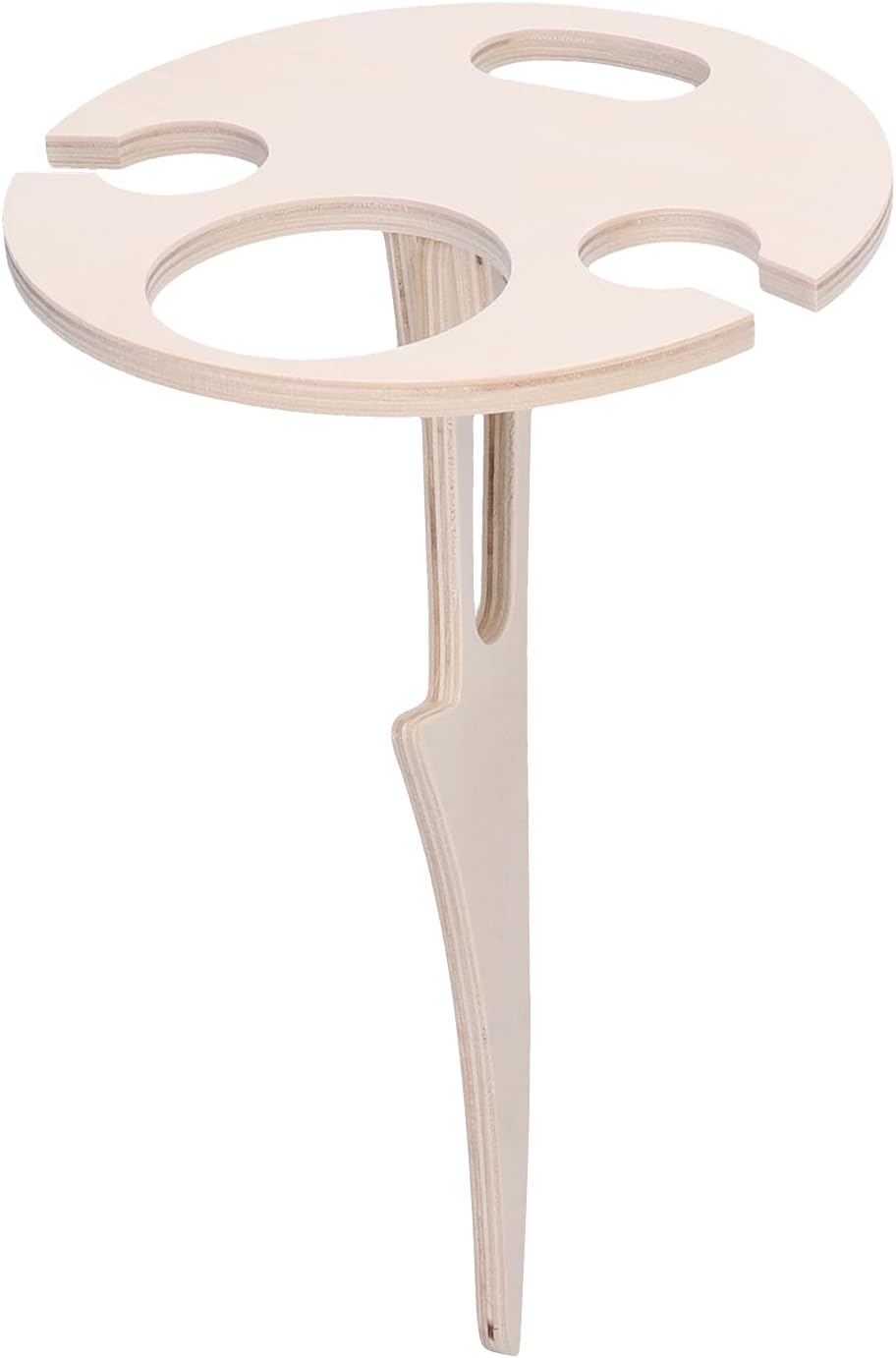 Portable Mini Wine Table Folding Outdoor Drinking Table Wooden Wine Glass Holder Rack Portable Picnic Table for Camping Picnic Beach Travel (Wood, 30.5cm x 20cm x 38.5cm, Beige)