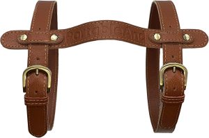PortableAnd Outdoor & Picnic Blanket Carry Strap Genuine Leather for Camping, Festivals, Picnics, Beaches (Natural Brown Large)