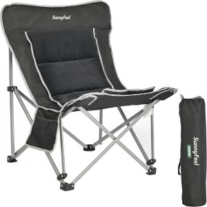 SUNNYFEEL Oversized Camping Folding Chair for Outdoor Camp with Cup Holders & Carry Bag, Versatile Indoor-Outdoor Comfy Butterfly Chair for Adults, Beach, Picnic, Hiking, Living Room