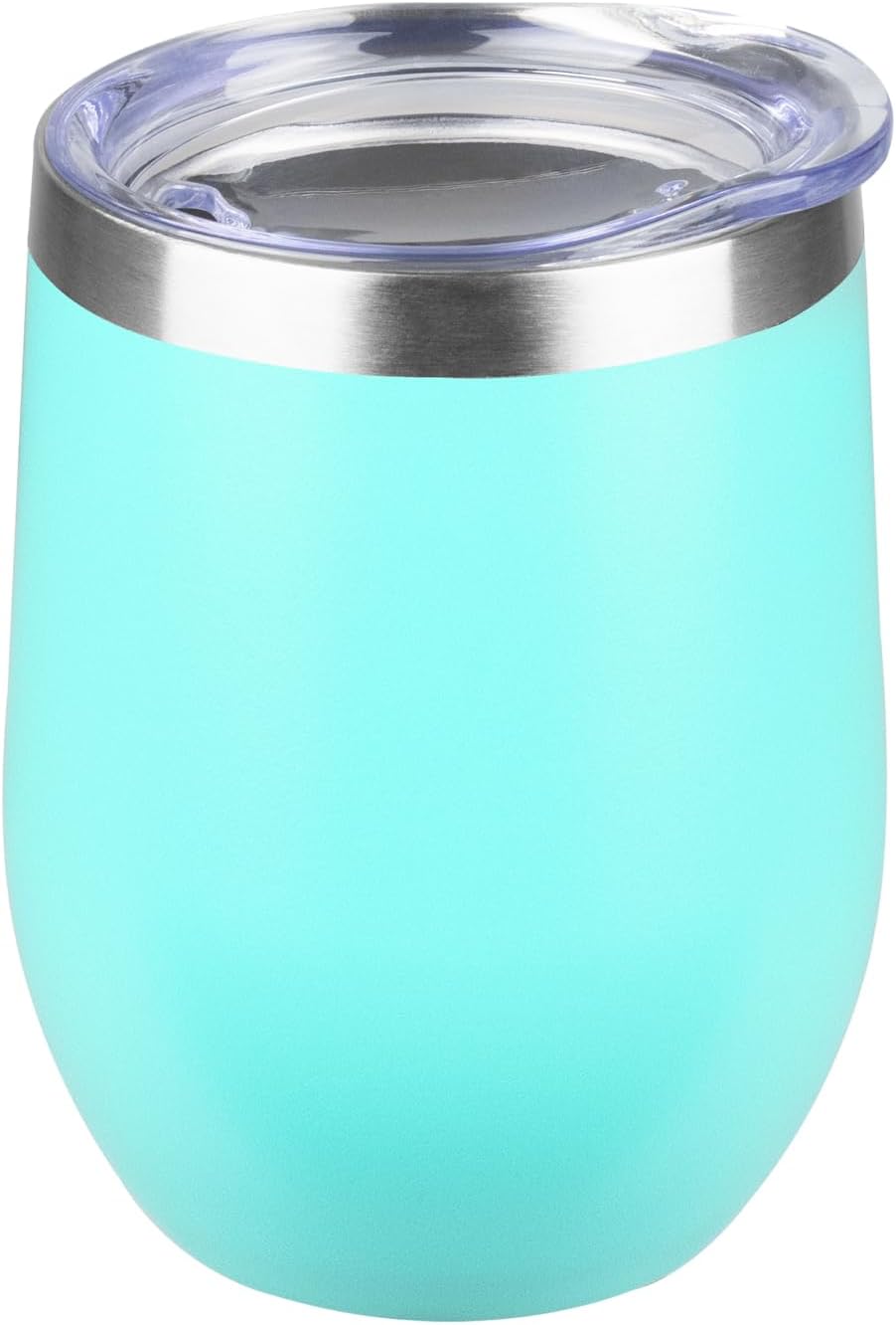 StarSpeed 12oz Wine Tumbler with lid, Stainless Steel Travel Mugs Stemless Double Wall Insulated Coffee Cup, Insulated Wine Glasses Travel Tumbler for Cold & Hot Drinks(Light Green, 1)