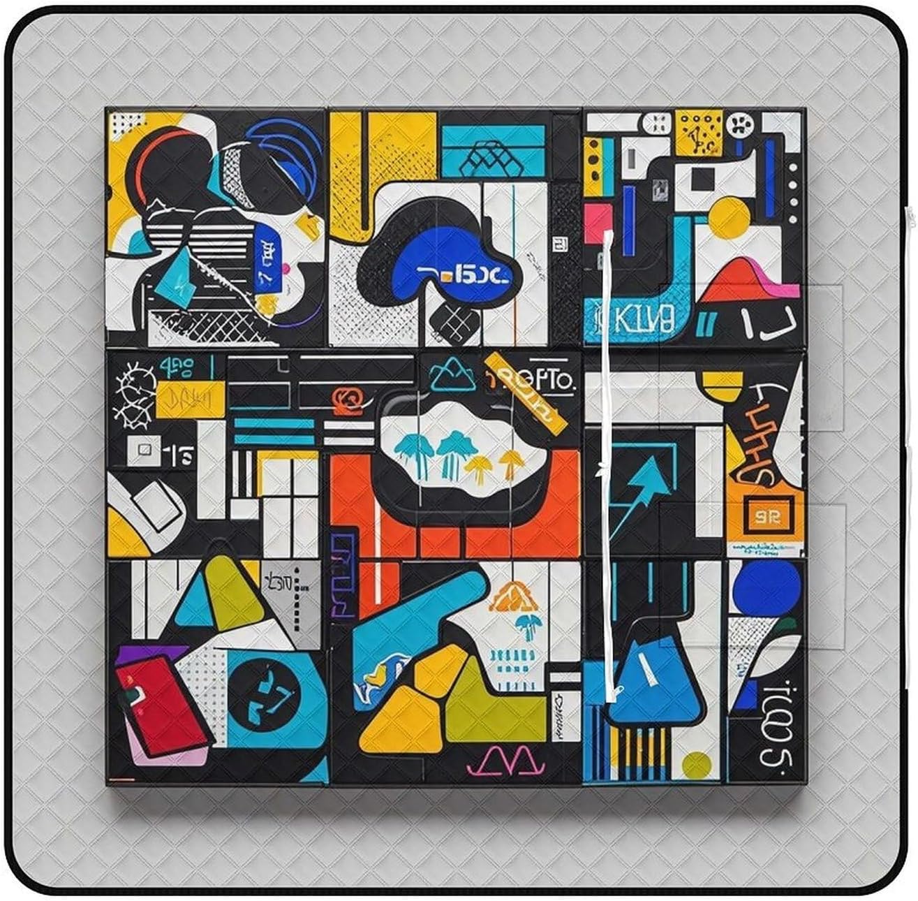 Street Art Picnic Blanket with Zippered Tote Bag, Waterproof Portable Outdoor Blanket, Lightweight Foldable Outdoor Mat for Beach, Camping, Park, 150x150cm