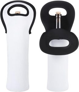 Sublimation Blanks Wine Bag Insulated, Portable Neoprene Wine Tote Holders and Wine Carrier Bag for Wine/Beer/Cans/Water, Wine Bottle Protector for Home Travel and Picnic 2 Pack