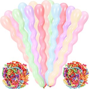 Sumind 100 Pcs 40'' Latex Spiral Balloons Colorful Twisted Long Assorted Colors Balloon for Playing Wedding Birthday Party Theme Parties Festival Parties(Macaron Color)