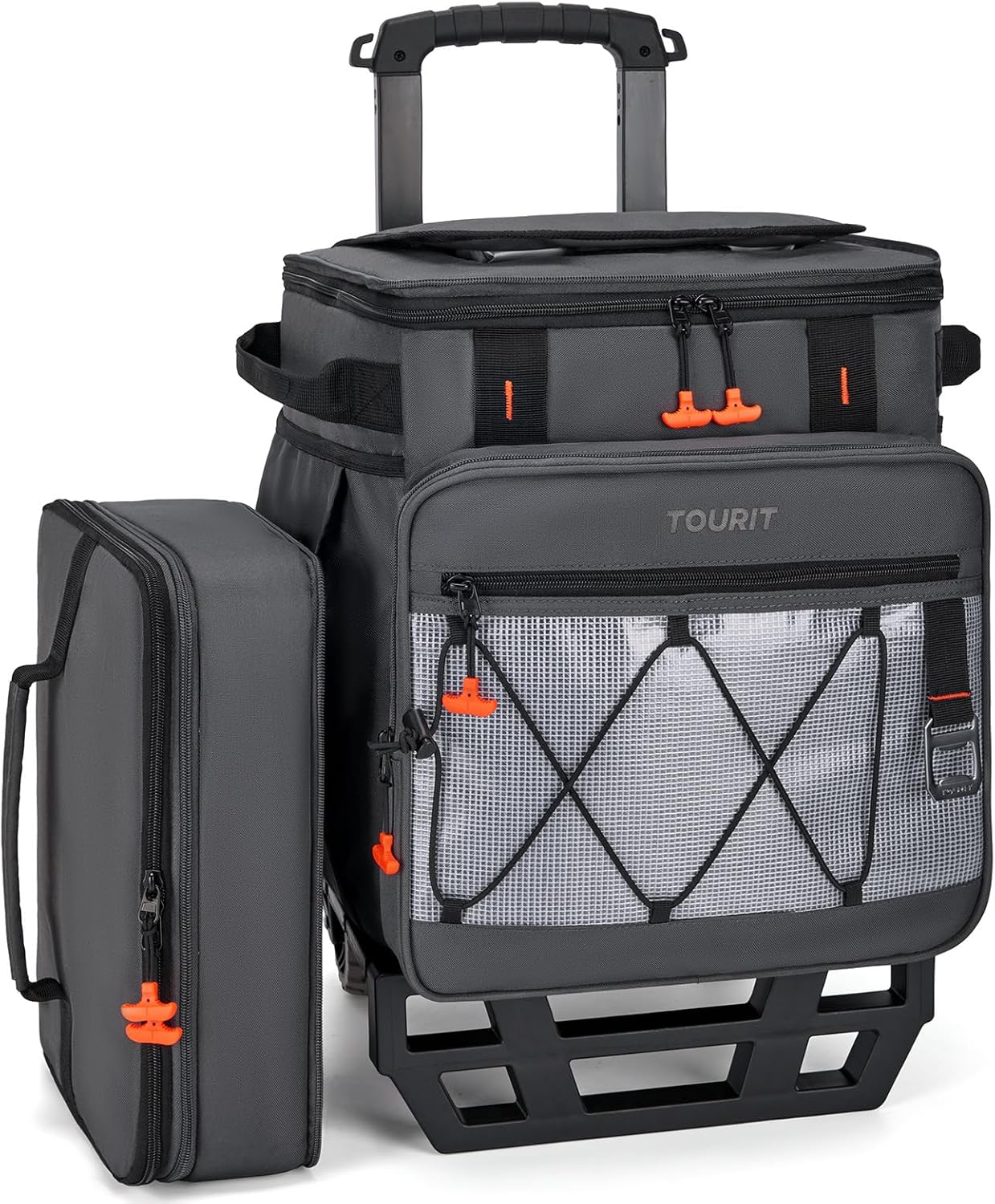 TOURIT 75 Can Rolling Cooler Detachable Double Deck Beach Cooler with Wheels Collapsible for Outdoor, Camping, Picnic, Travel