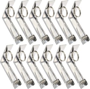 Tablecloth Clips 12 Packs Picnic Table Clips Stainless Steel Tablecloth Cover Clamps Table Cloth Holders Ideal for Home, Kitchen, Restaurant, Weeding, Picnic, Patio and Party(Up to 2.4")
