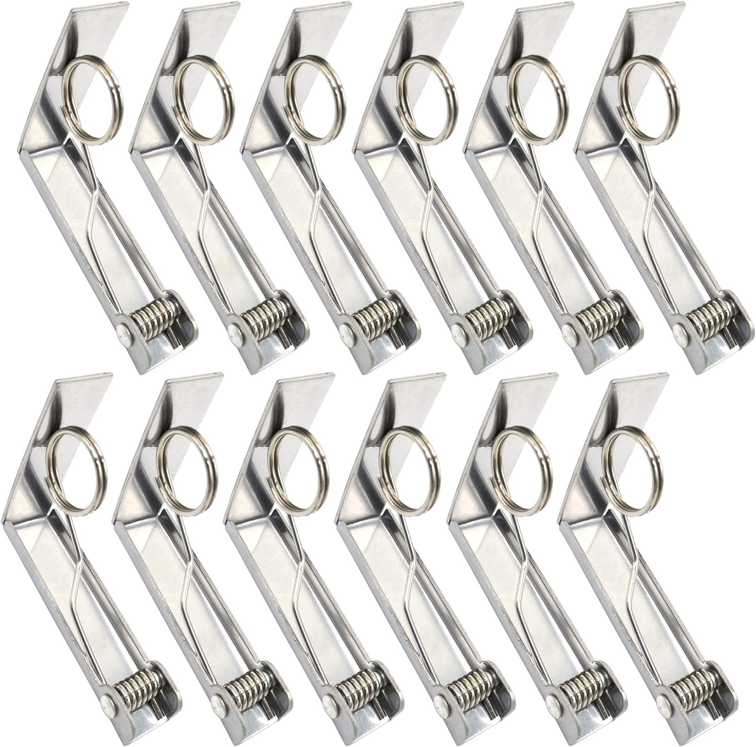 Tablecloth Clips 12 Packs Picnic Table Clips Stainless Steel Tablecloth Cover Clamps Table Cloth Holders Ideal for Home, Kitchen, Restaurant, Weeding, Picnic, Patio and Party(Up to 2.4")