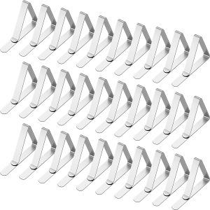 Tablecloth Clips 30 Packs Table Cloth Holder Clips,Stainless Steel Outdoor Table Cloths Clips For Picnic Tables,Folding Tables,Clamps For Outdoor Tablecloths,Picnic Table Cover Clips For Party Wedding