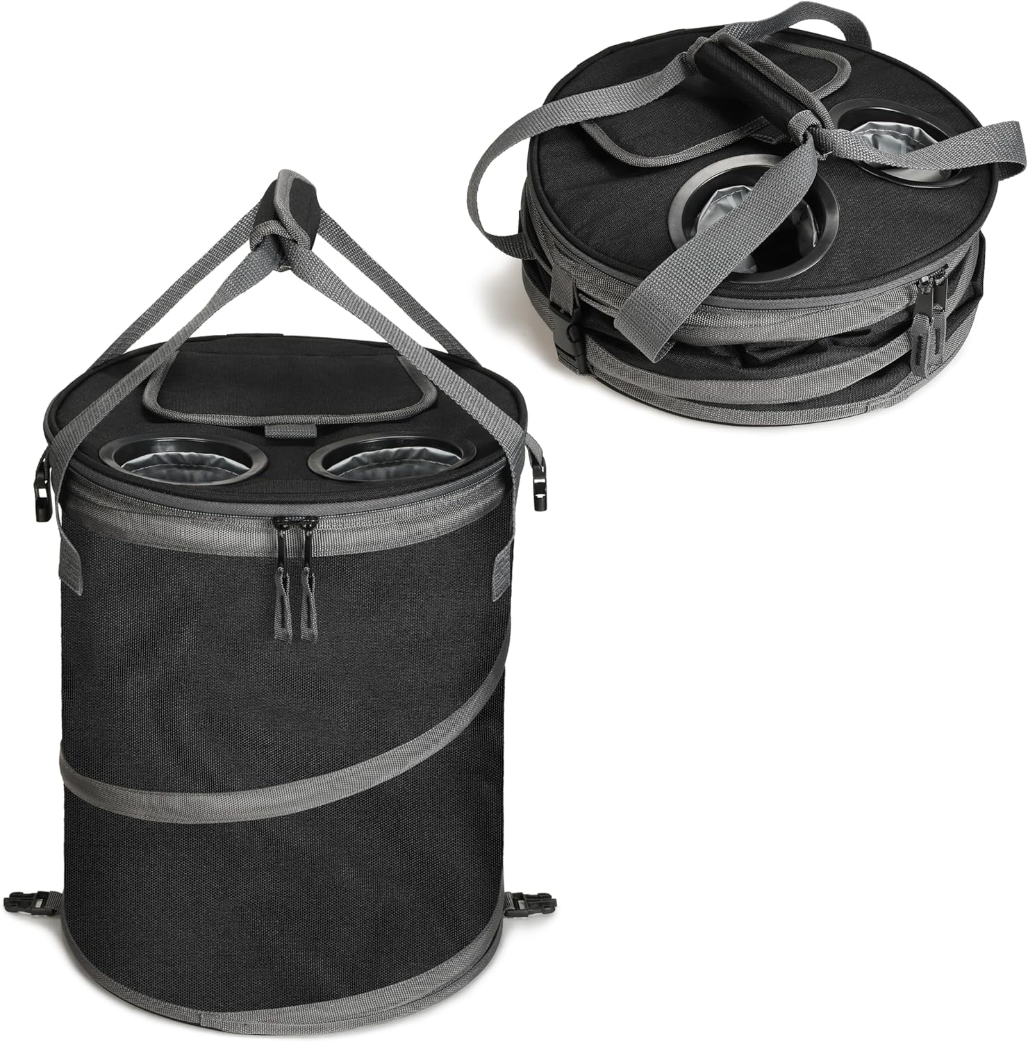 Tirrinia Large Pop-Up Golf Cooler Bag- Insulated Collapsible Cooler with Flat Drink Table, Lightweight and Portable Ice Round Cooler for Golf Cart, Travel, Fishing, Picnics, Hiking, Camping, Beach