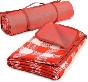 Tirrinia Outdoor Waterproof Picnic Blanket, Large Foldable Portable Beach Blanket for Family, Friends - Picnic Mat for Park, Hiking, Pet, Playground.