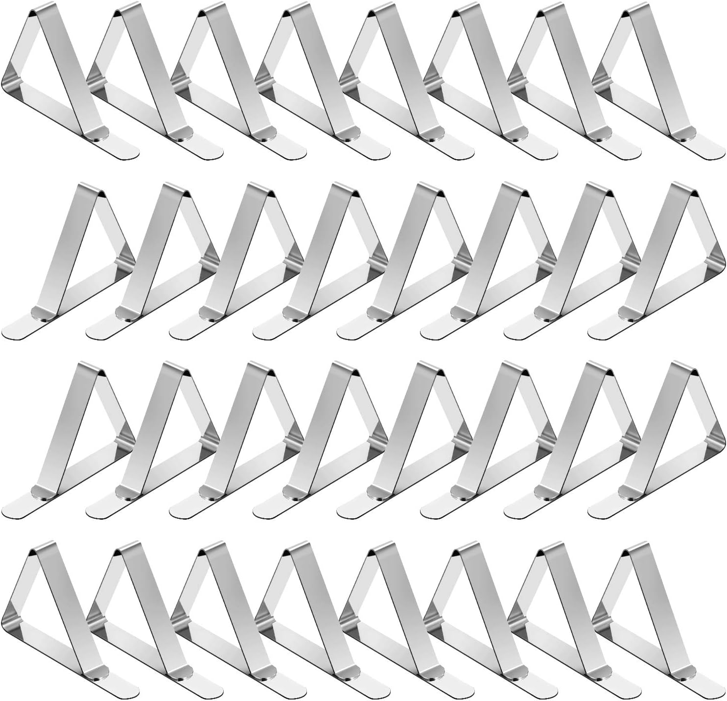 TriPole Tablecloth Clips 32 Pack Stainless Steel Table Cover Clamps Skirt Clips for Home Kitchen Restaurant Picnic Tables