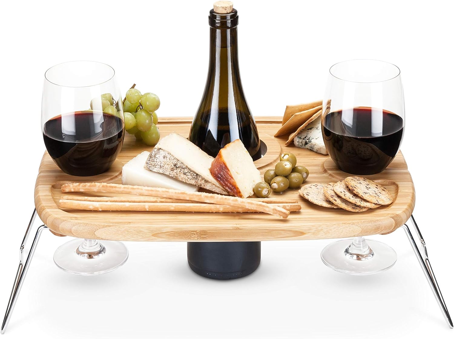 True Dash Wine Table Portable Picnic Table Foldable, Small Folding Table, Wine Accessories, 1.5"x15"x11", Natural