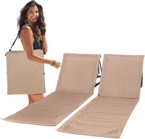 UNIPRIDE Lightweight Beach Chairs for Adults #2025 - Beach Mat Sand Free Waterproof I Ideal as Lounger for Tanning I Relaxing, Compact & Ultimate Beach Gear (Beige)