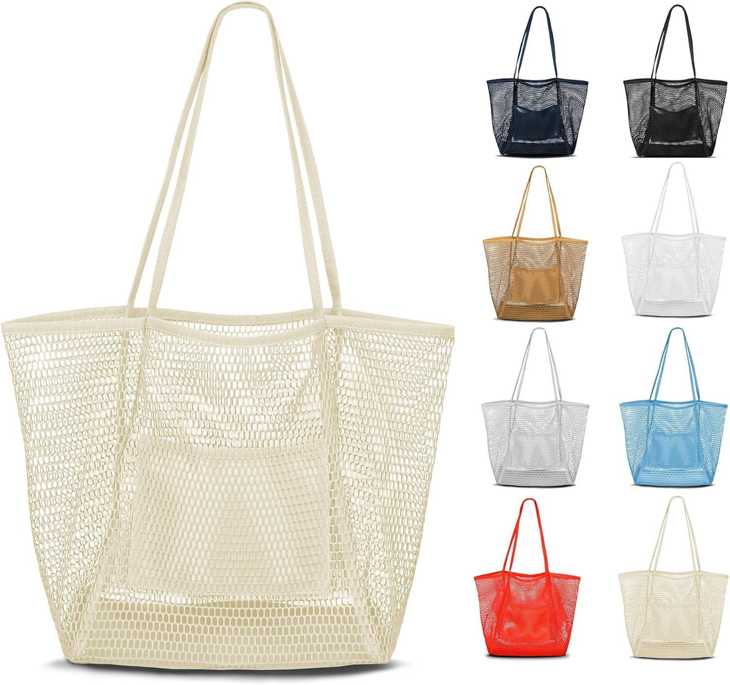 VKIOIP Women Mesh Tote Beach Bag,Shoulder Bag for Vacation，Picnic