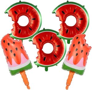 Watermelon Popsicle Balloons Watermelon Foil Balloon for Summer Beach Party Swimming Pool Party Birthday Party Decorations Supplies -5 Pcs